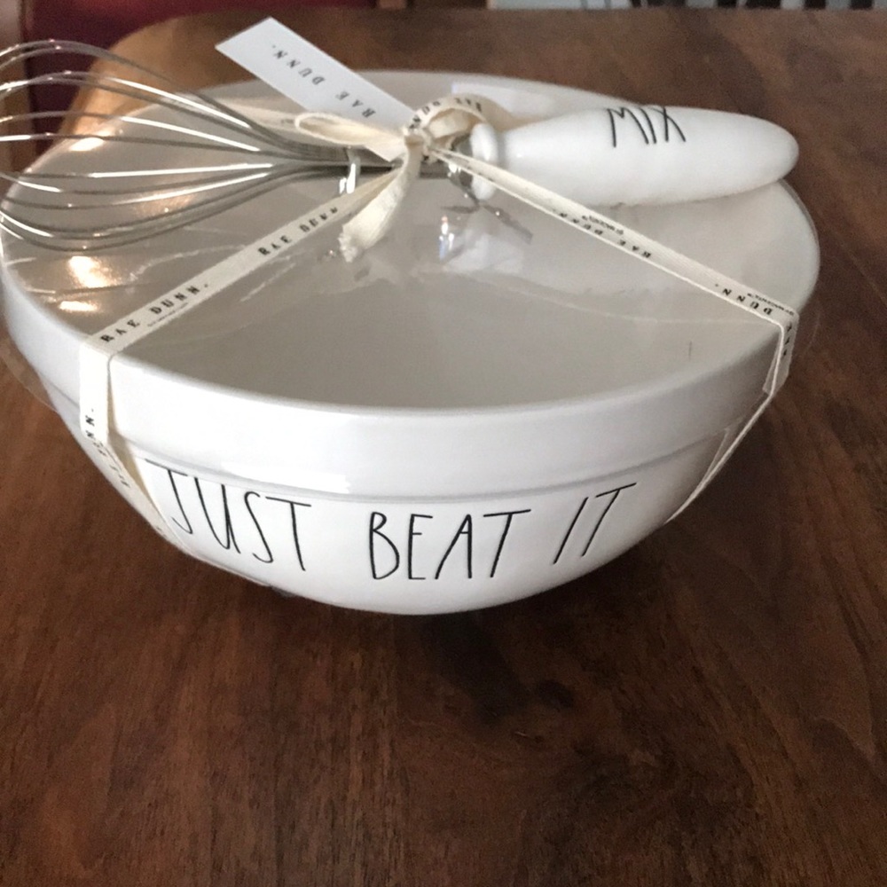 Rae Dunn LL Just Beat It/Mix Bowl and whisk NWOT